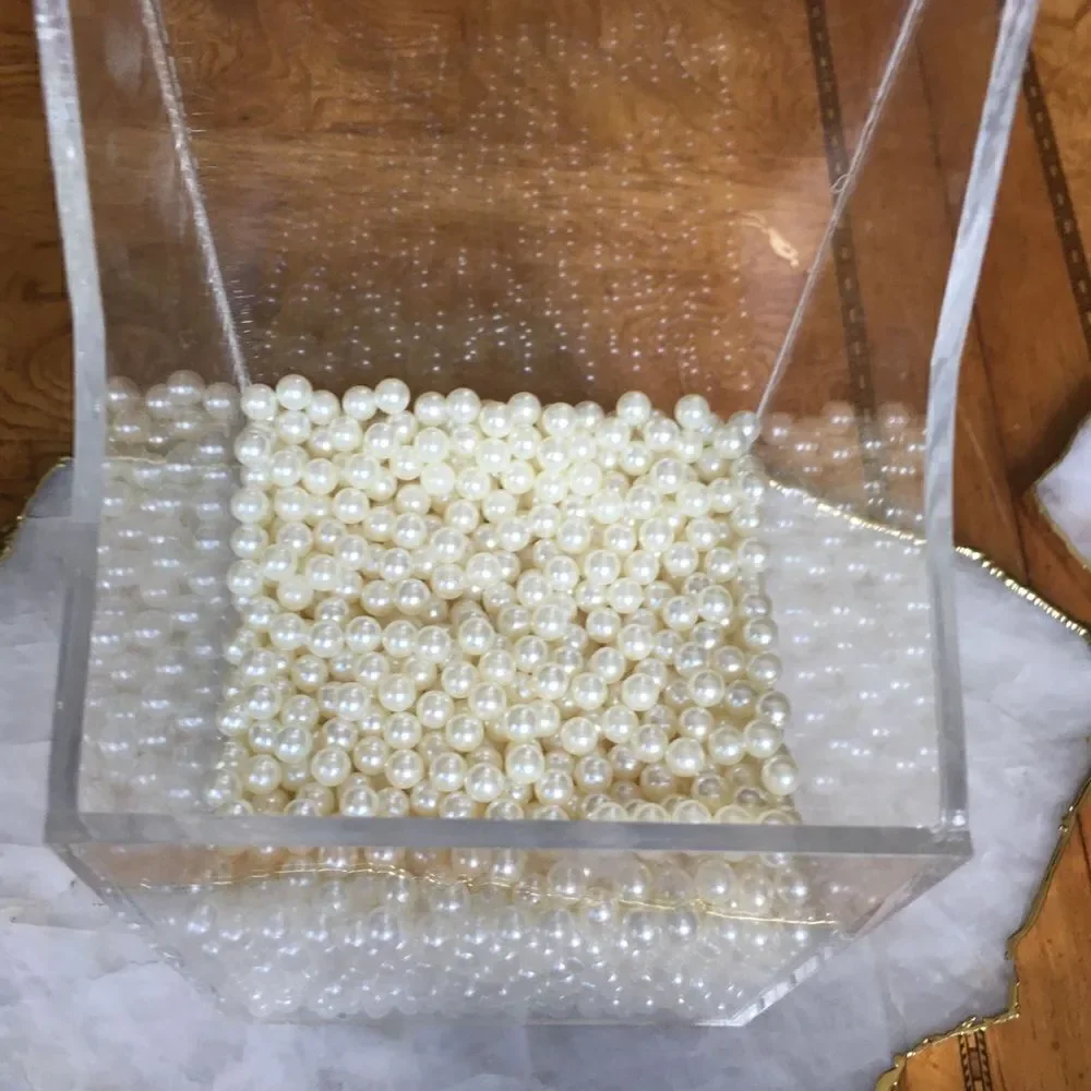 ACRYLIC PEARL Filled Flip Top Box for Decor!